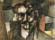 Juan Gris The head of man oil painting on canvas
